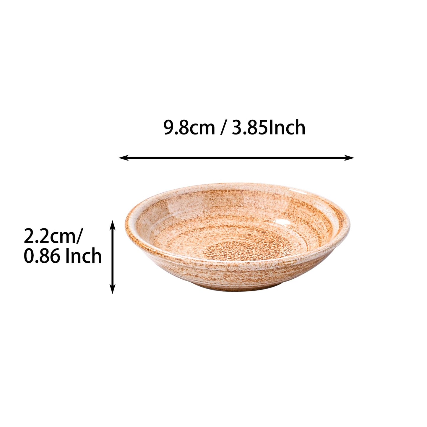 BOSILI Yellow Japanese Ceramic Sauce Dishes Set of 6 3.85 Inch Small Dipping Bowls for Sushi, Dumplings Soy Sauce Modern Porcelain Condiment Cups Side Dish Plates Microwave & Dishwasher Safe