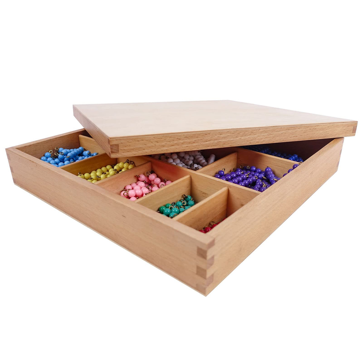 Hidoggy Montessori Toys for 3+ Year Old Wooden Math Games Counting Beads Checker Board Beads and Numbers Teaching Counting Toys Preschool Mathematics Material for Kid Toy