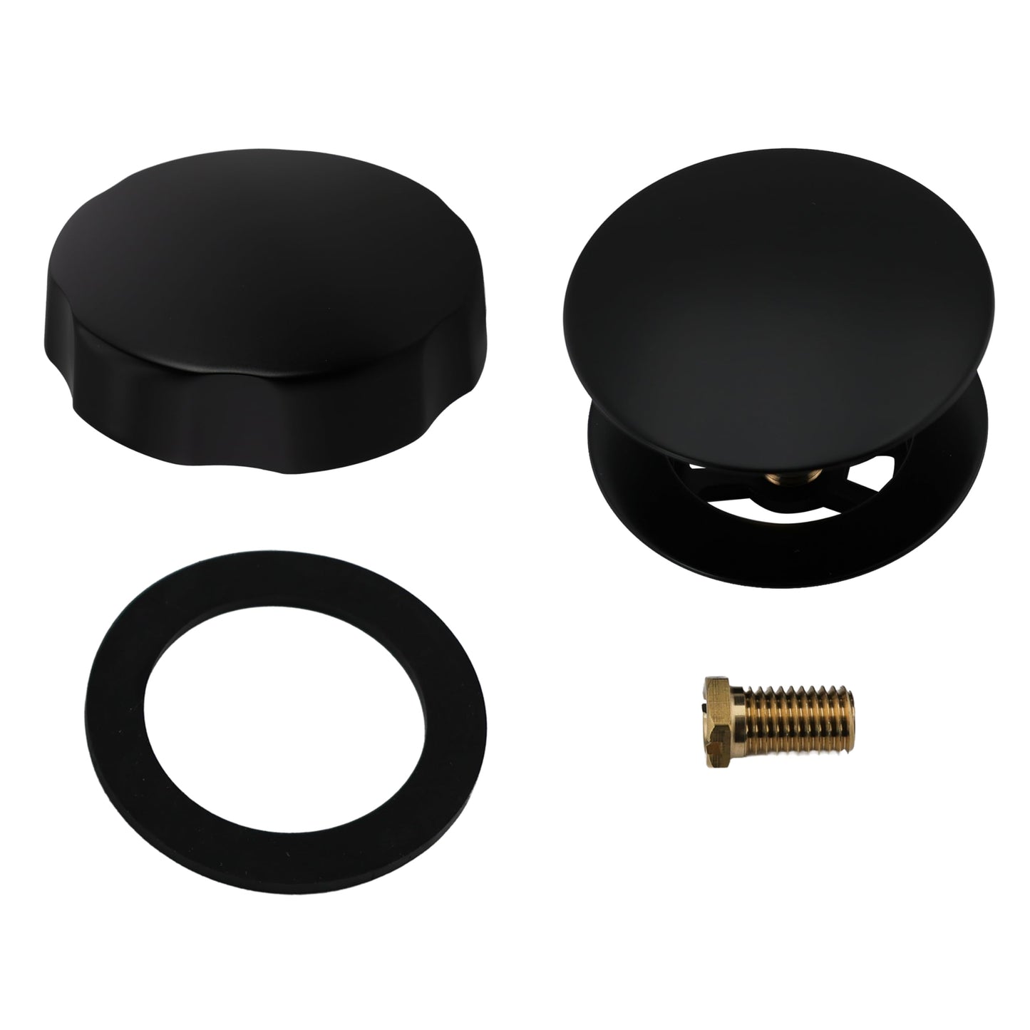 Westbrass A50P35TLE-62 35" Cable Drive Bath Drain Trim Kit with Rotary Overflow Cover Knob, European Stopper and Poly Tubular Pipes, Matte Black