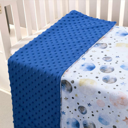Donsonny Baby Blankets for Unisex Boys Girls, Super Soft Nursery Minky Blankets, 30 x 40 inch Outer Space Printed Bed Throws Newborn (Color Planet)