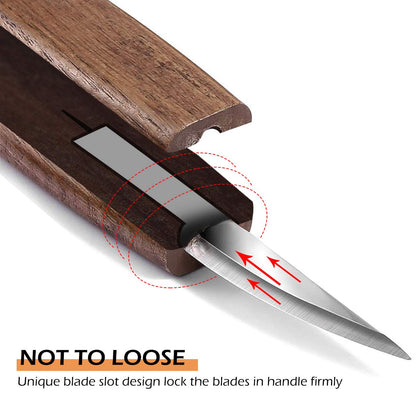 Wood Carving Tools Set,Detail Wood Knife,Hook Carving Knife Kit for Beginners,Trimming Knife for Spoon Bowl Cup Pumpkin Woodwork, Chip Carving Knife Kit,Square Handle Design（6pcs）