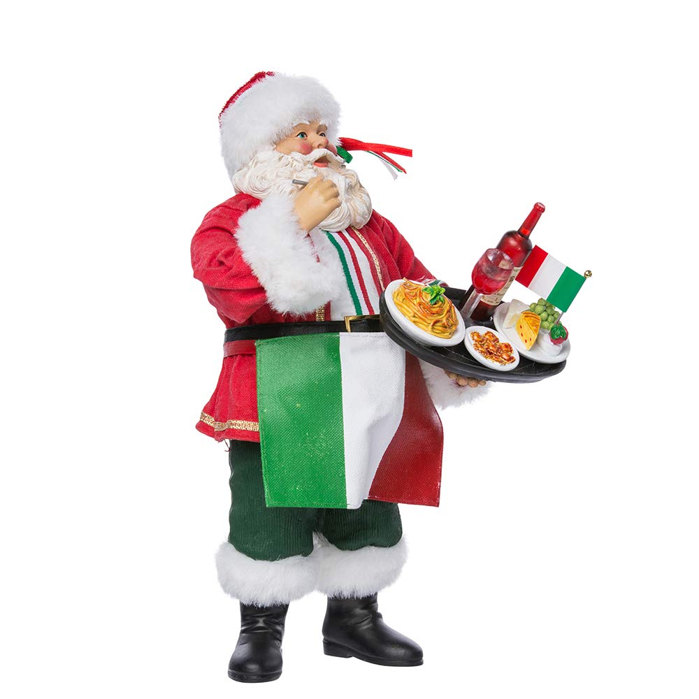 Kurt Adler Musical Fabriche Italian Santa, 10.5-Inch