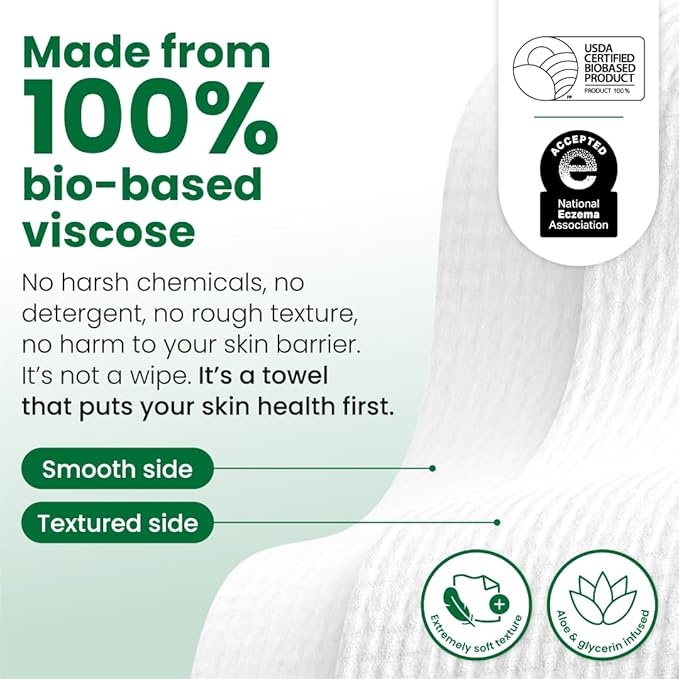 Clean Skin Club Clean Towels® XL Sensitive Skin | Travel Pack, Ultra-Soft