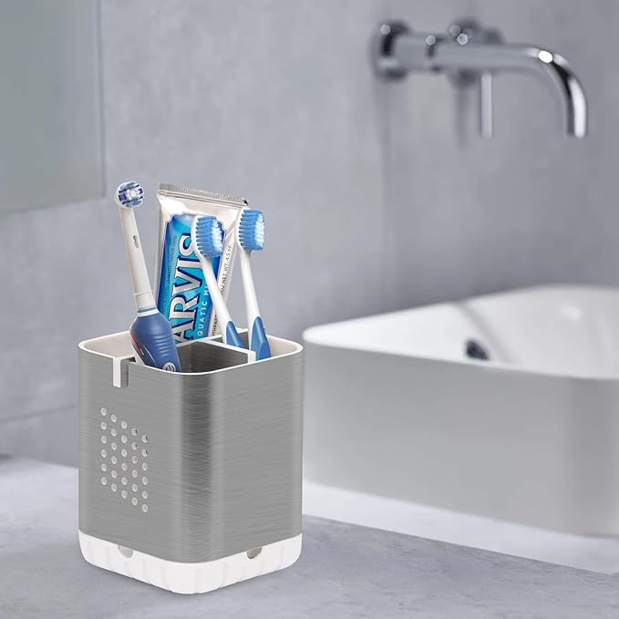 Boperzi Toothbrush Holder Toothpaste Organizer Drainage