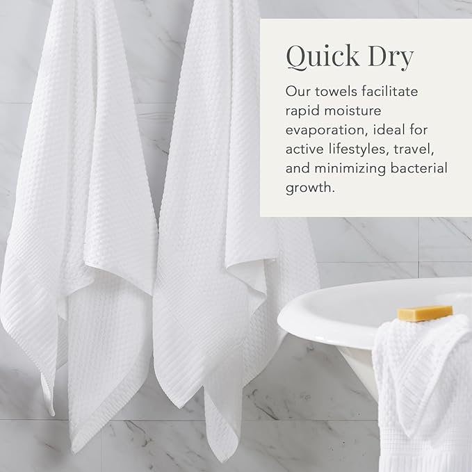 NY Loft 100% Cotton Hand Towel 6 Pack | Super Soft & Absorbent Quick-Dry Hand