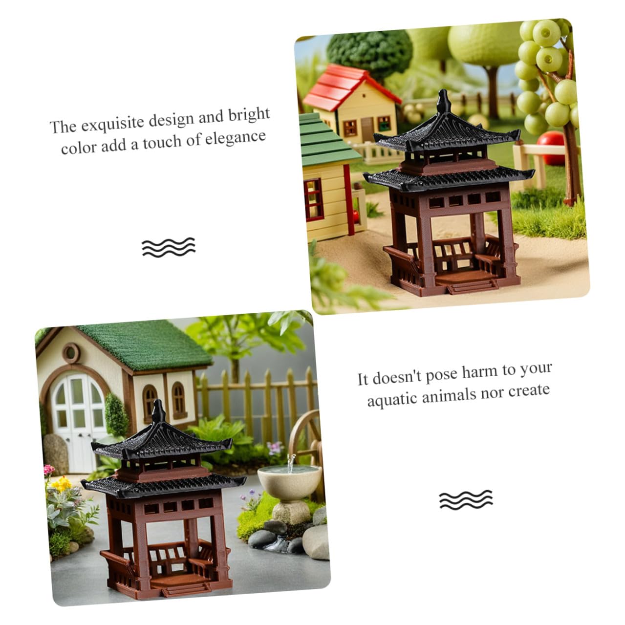 SUPVOX Miniature Pavilion Statue: 3.14" Tall Traditional Pagoda Decor for Bonsai, Succulent, and Desktop Zen Gardens - Tiny Micro-Landscape Ornament