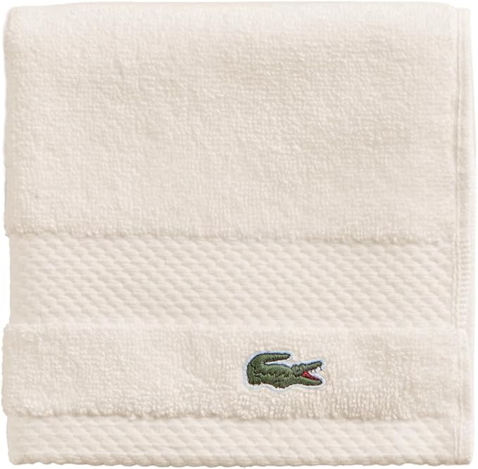Lacoste Heritage 100% Supima Cotton Wash Cloth, Premium Super Soft Bath Towel