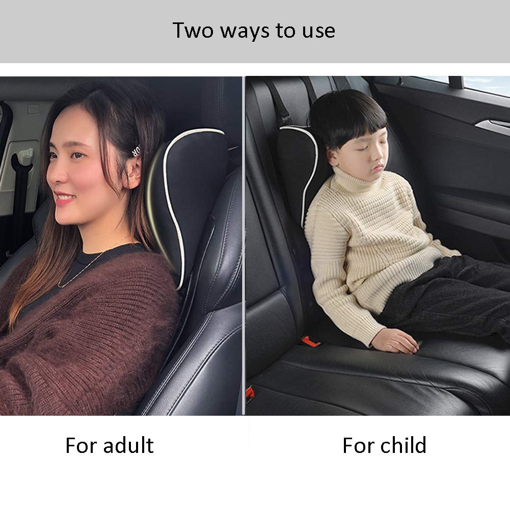 ZATOOTO Car Neck Pillow - Memory Foam Car Headrest Pillow, Car Neck Pillows for Driving, Neck Support for Adult and Child, Black