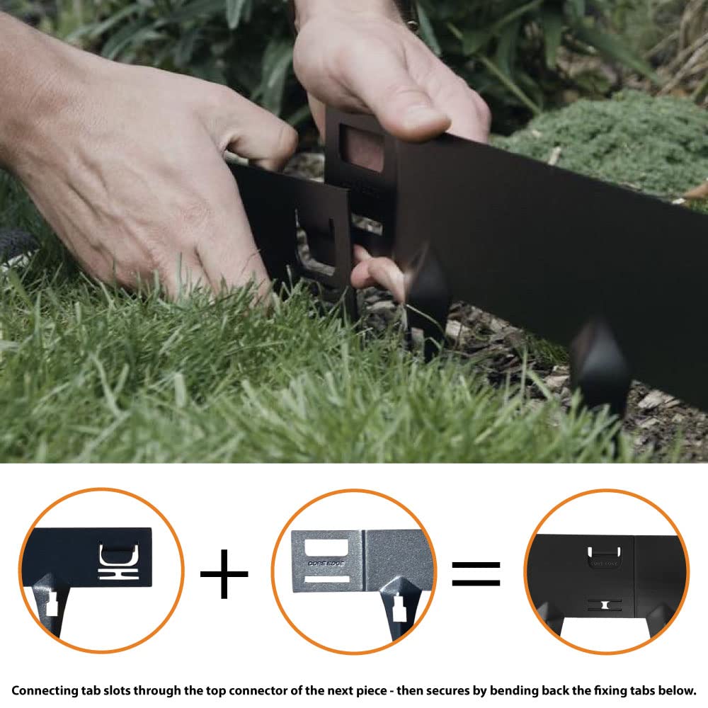 CORE EDGE Lawn Edging | Flexible Decorative Steel Edging Garden Border Edging Lawn Edging Strip Garden Border with a 65mm face Height (Corten)