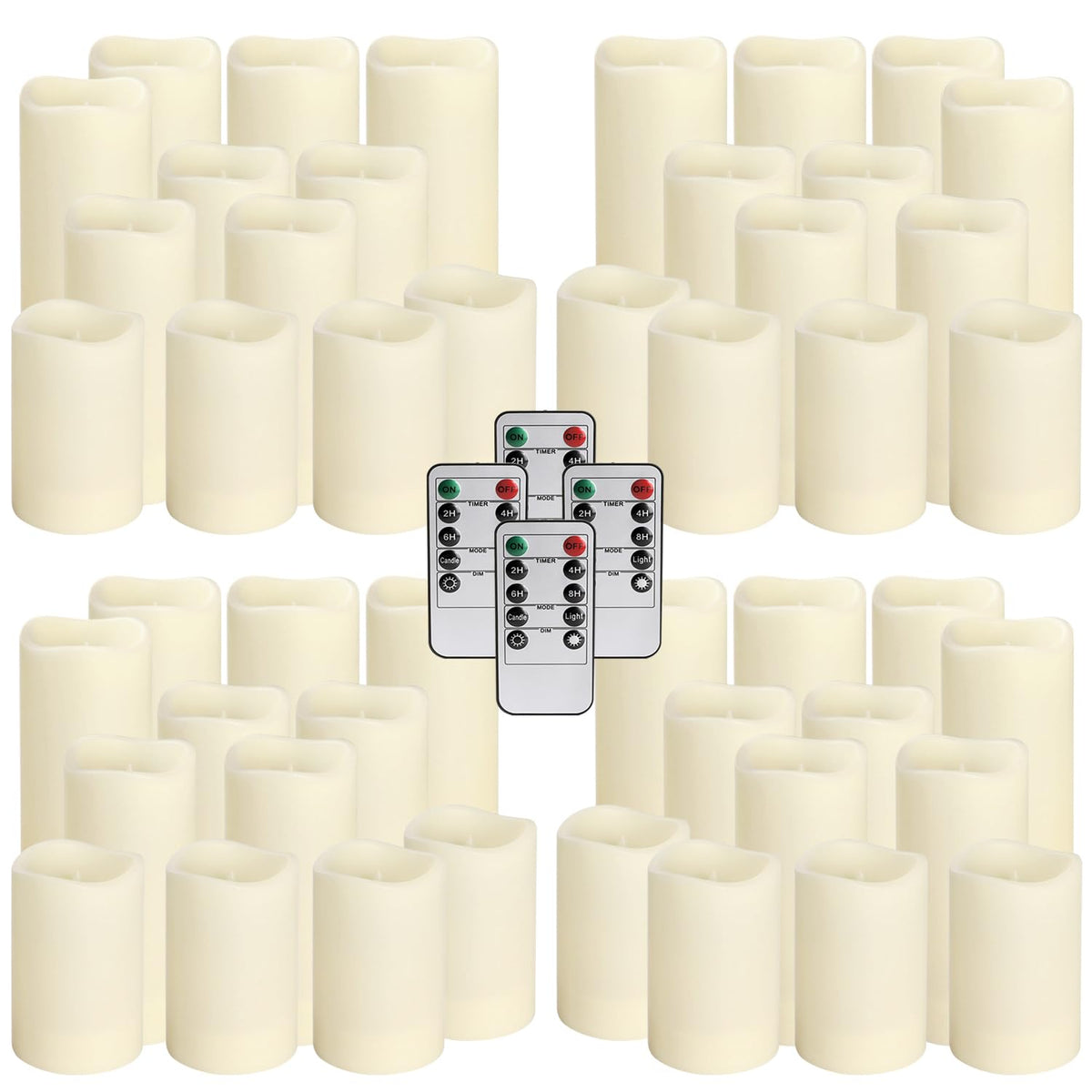 fclayvts 48-Pack LED Flameless Candles with Remote Control - Perfect for Home, Parties, and Special Occasions - Create a Magical Ambiance Effortlessly(Three Sizes)