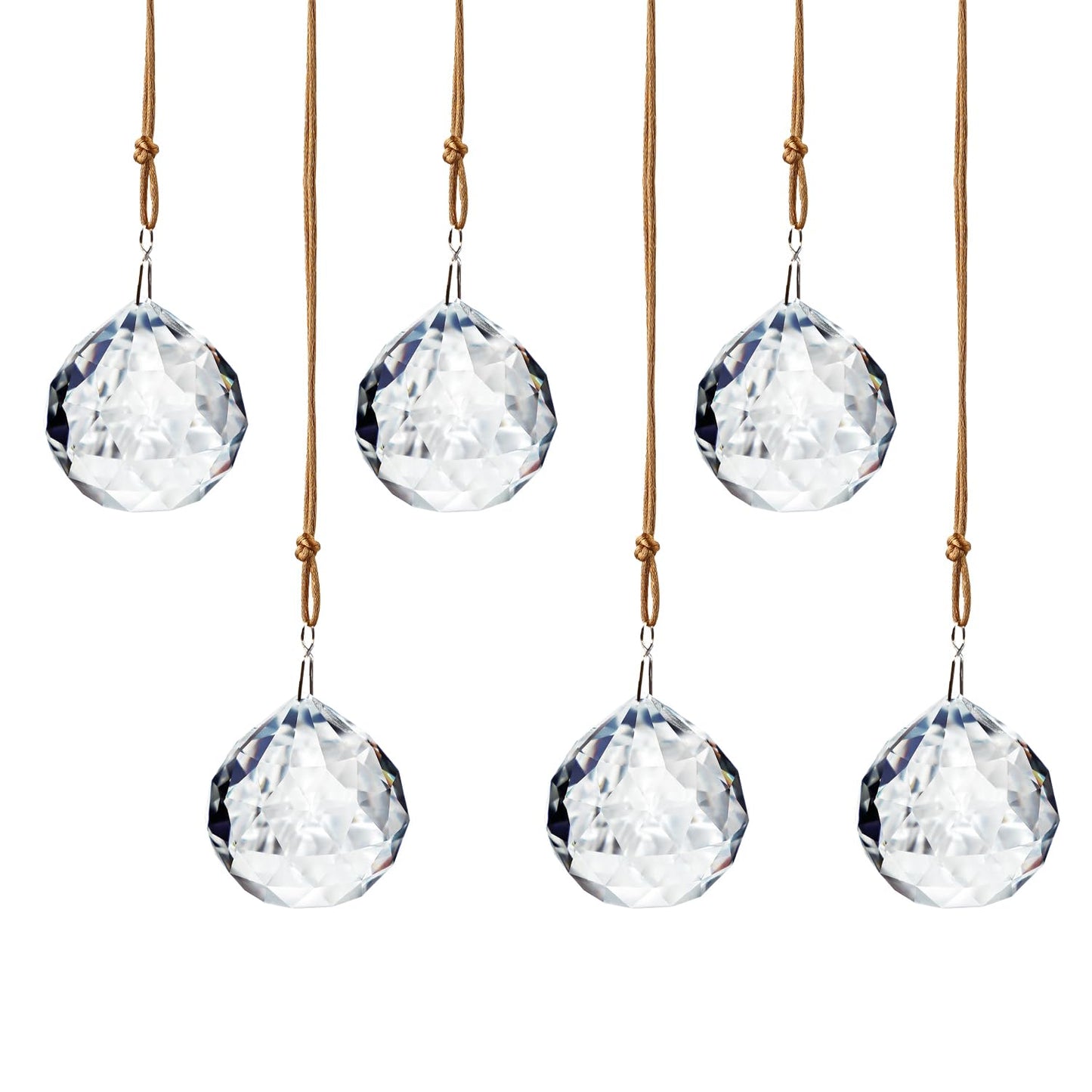 LOULIQIGIFT 40mm Crystal Ball Sun Catcher Prisms for Tree (6pcs)