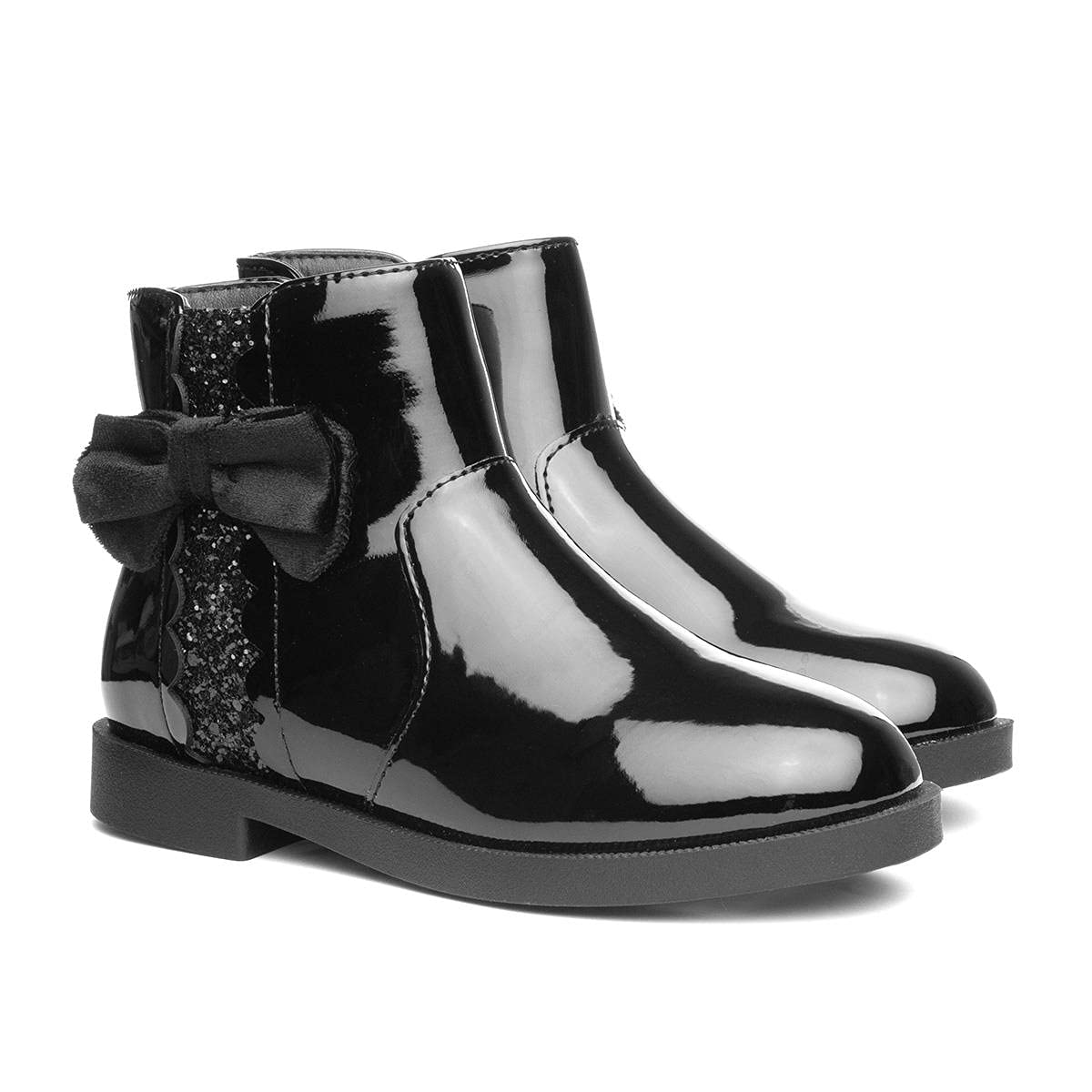 Walkright Lauren Girls Black Patent Ankle Boot - Size 13 Child UK - Black