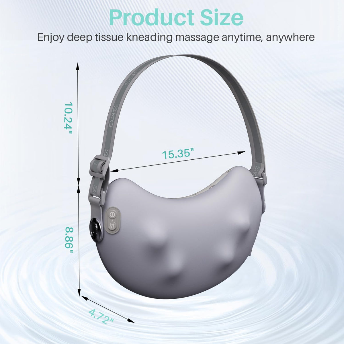 SKG Shiatsu Back Massager for Pain Relief Deep Tissue with Heat 4D Kneading Cordless Massage Pillow for Upper and Lower Back Gifts for Men adn Women Birthday Gifts (Need to Restart After 15 min)
