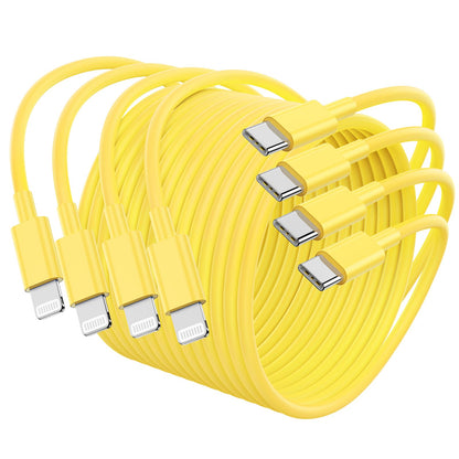 4Pack USB C to Lightning Cable 6FT, Fast Charging Cord for iPhone 14, Replacement for Apple Original Charger Cable for iPhone 14 13 12 11 Pro 11 XS MAX XR 8 7 6s Plus
