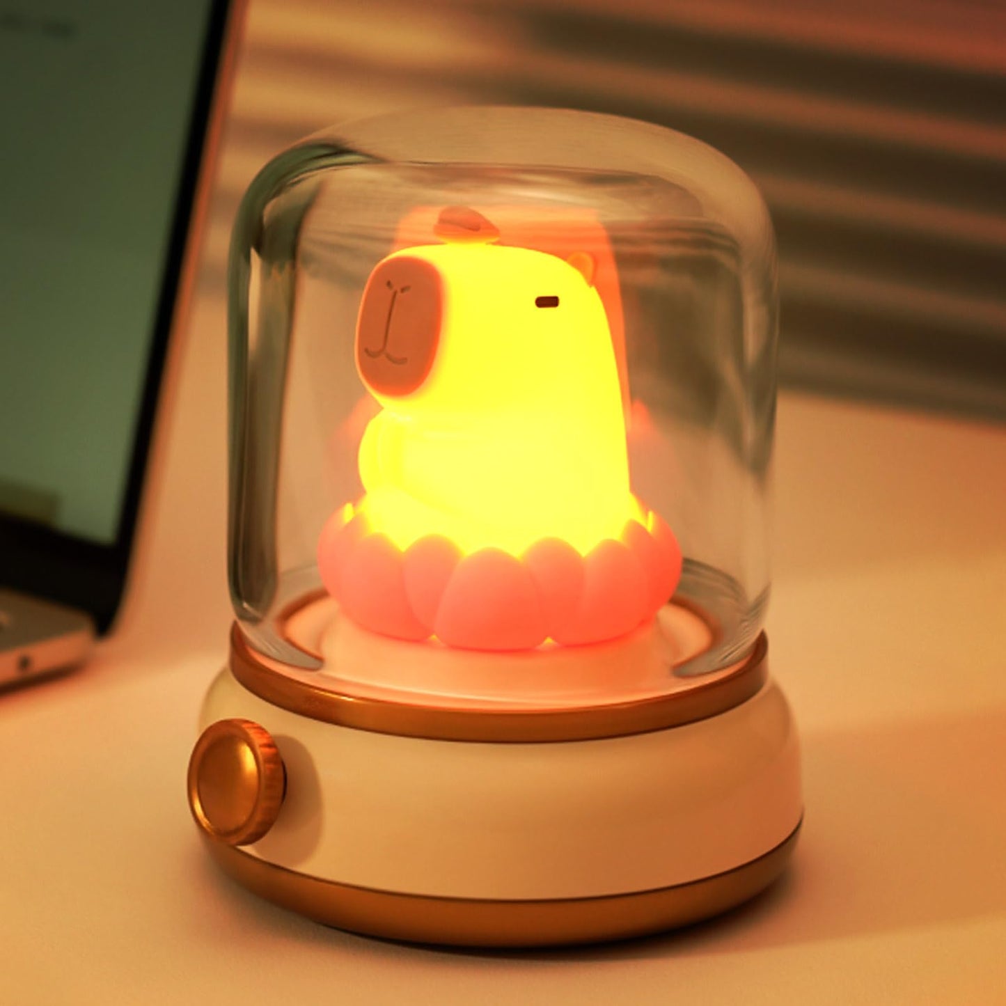Cute Ghost Campfire Lamp, Halloween Decor,Kids Night Light，Adjustable Dimmable Rechargeable Night Light for Kids, Girls, Boys Gifts,Halloween,Christmas Decorations