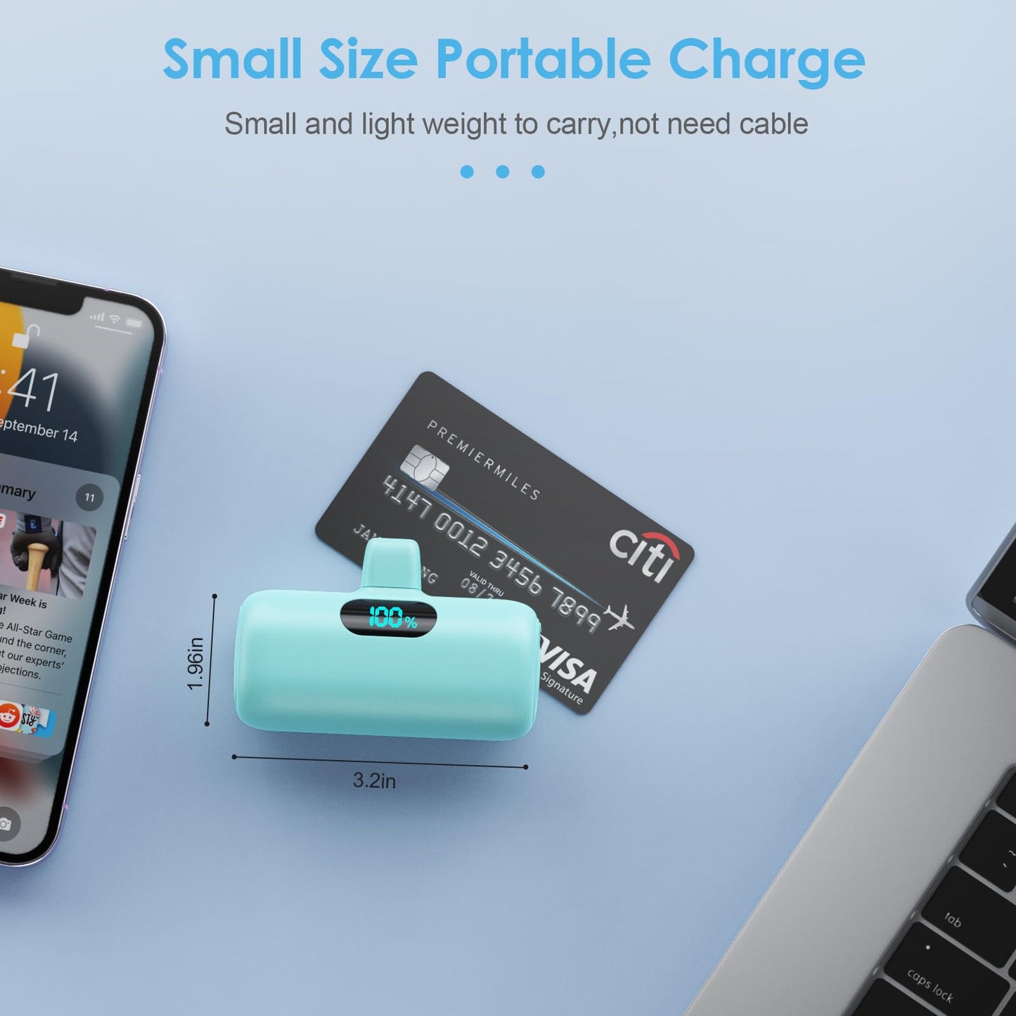 Small Portable Charger for iPhone,Upgraded 5000mAh PD Fast Charging Power Bank,Mini Battery Pack Backup Charger Compatible with iPhone 14/14 Pro Max/13/13 Pro/12 Pro/11/XS/XR/X/8/7/6 etc-Black