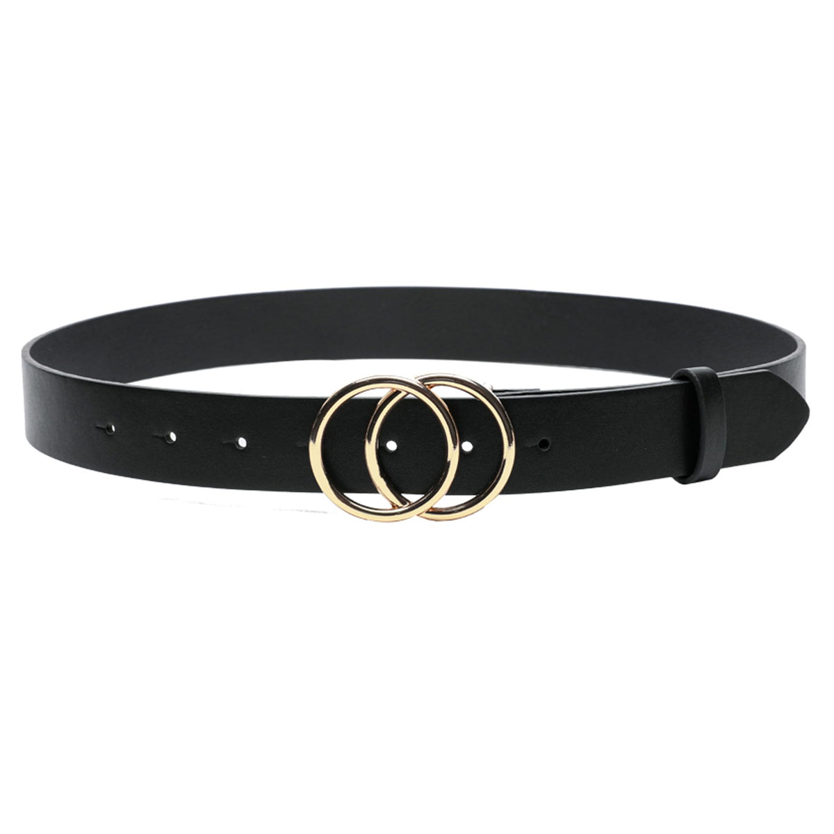 Earnda Women's Leather Belt Fashion Soft Faux Leather Waist Belts For Jeans Dress Black Large
