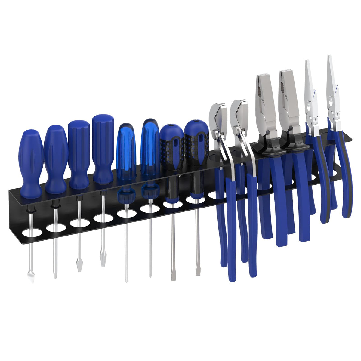 iCHKED Screwdriver Organizer Wall Mount, Screw Driver Holder,Metal Plier Rack Utility Tool Rack Organizers and Storage Rack for Garage Workshop Workbench Tool Chest Cart (1 PCS)