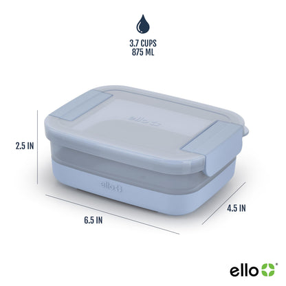 Ello Plastic 3.7 Cup Meal Prep Set 10 Pc, 5 Pack Set - BPA Free Plastic Food Storage Container with Silicone Boot and Airtight Lids, Dishwasher, Microwave, and Freezer Safe, Melon