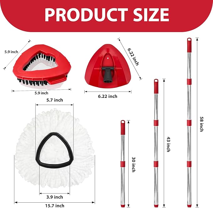 Spin Mop Replacement Set for O-Ceda EasyWring 1-Tank System, Includes 2 Mop