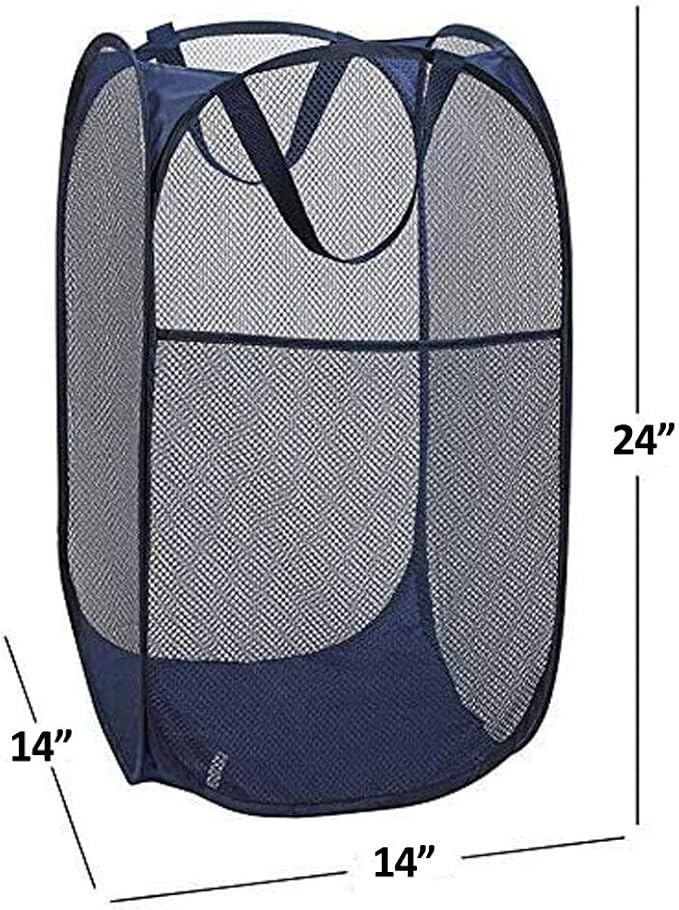 Pop up Laundry Hamper, Foldable Mesh Clothes Hamper