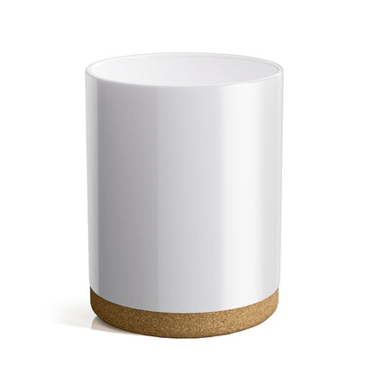 Taxenxar Ceramic Kitchen Utensil Holder for Countertop, Modern Crock with Non-Slip Cork Base, Counter Organizer for Cooking Tools , White
