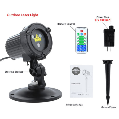MHAZDZE Outdoor Laser Christmas Projector Lights 18 Pattern Decorative Laser Projector for Home and Garden