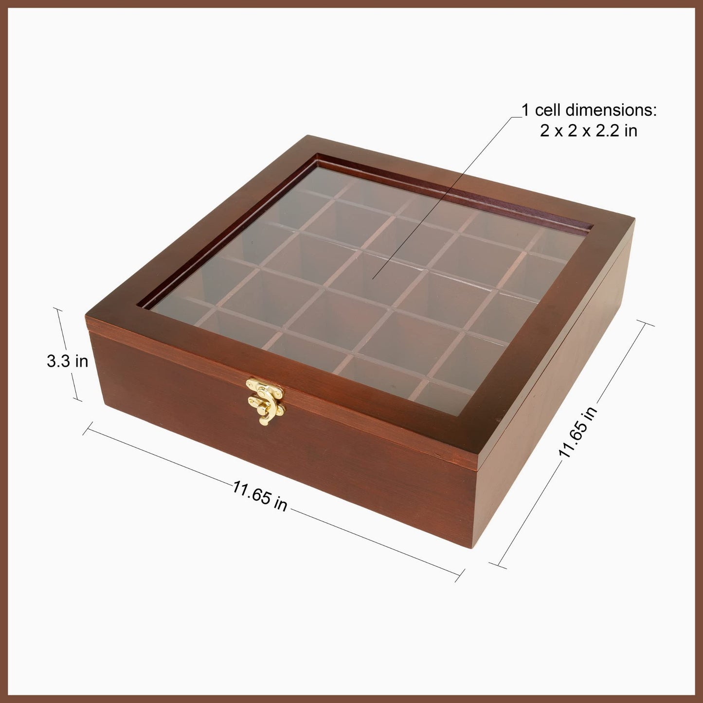 SmartyRocks Adjustable Rock Display Case - Rock Collection Box with Fabric Bed for Mineral Display - Dark-Finish Shadow Box with Shelves for Crystal Storage