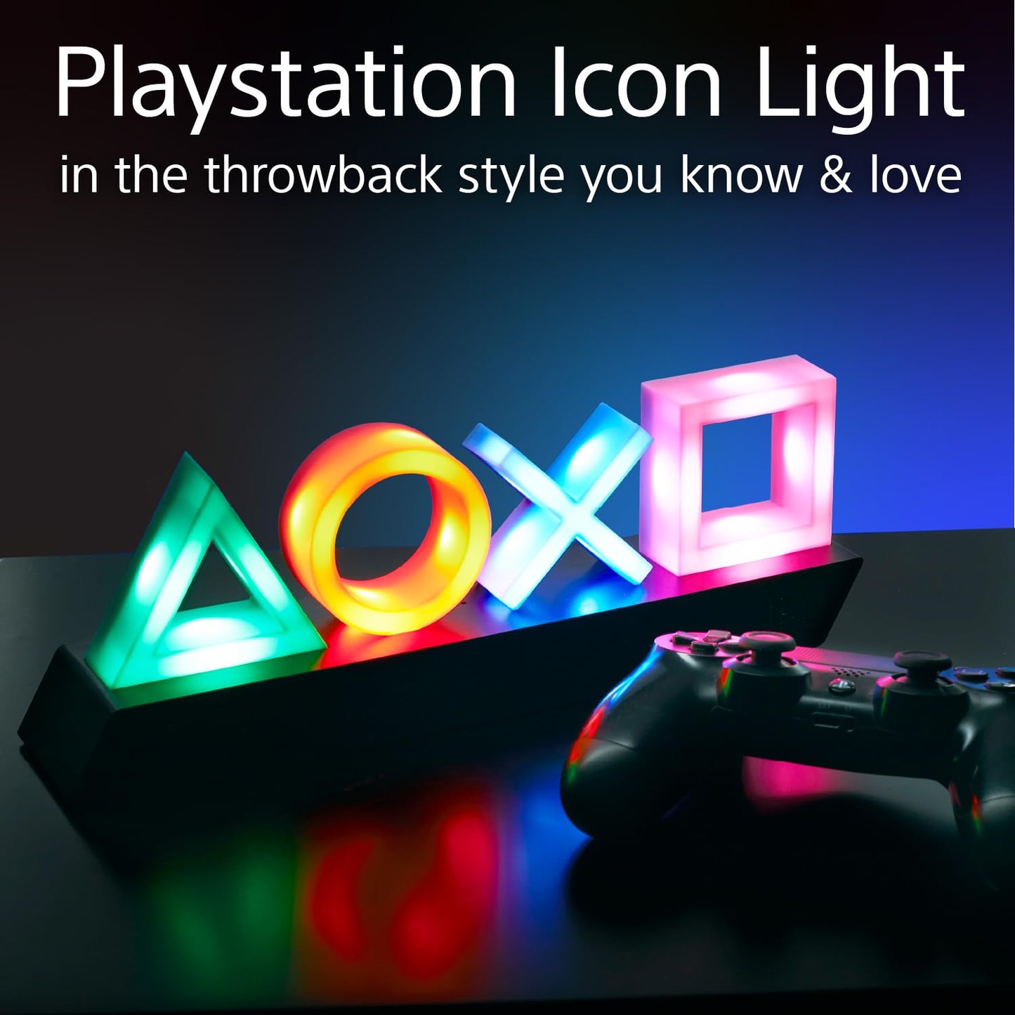 PlayStation Icons Light with 3 Light Modes - Sound Reactive, Dynamic Phasing, and Standard Mode - Gaming Room Decor and Gamer Lighting | Paladone