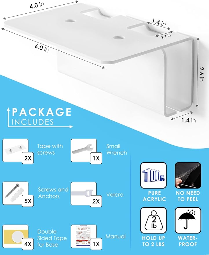OAPRIRE Electric Toothbrush Holder Wall Mounted, 2 Pack Acrylic Electric