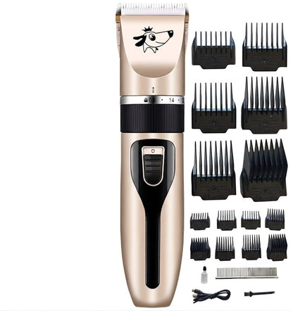 VCM Dog Clipper 2 in 1 Grooming Kit Electric Rechargeable Cordless Shaver Replaceable Paw Trimmer Blade Low Noise for Dog Cat Pet