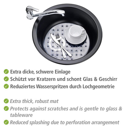Wenko Sink mat Kristall Transparent-Extra Strong, Round, 31 x 31 x 1 cm