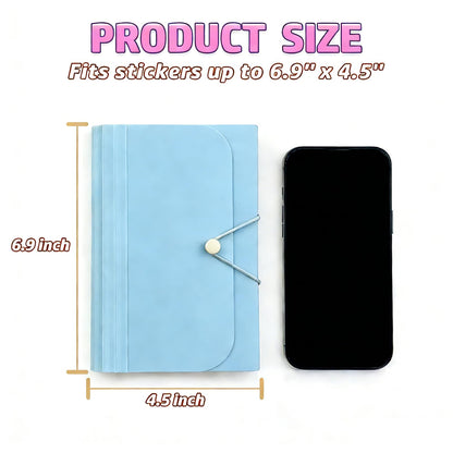 Sticker Storage Organizer with 13 Expandable Pockets, Multi-Layer Desktop Sticker Binder for Scrapbook Essentials and Journal Organizer, Large Capacity for Thick Sticker Album, Washi Tape(Blue)
