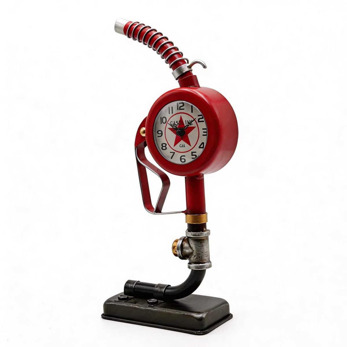 YOUKI Digital Clock, Desk Clock,Man Cave Decor,Steampunk Shelf Clock for Bedroom Livingroom,Home Cafe,Office,Silent No Ticking with Quartz Movement, Gift for Men, Red