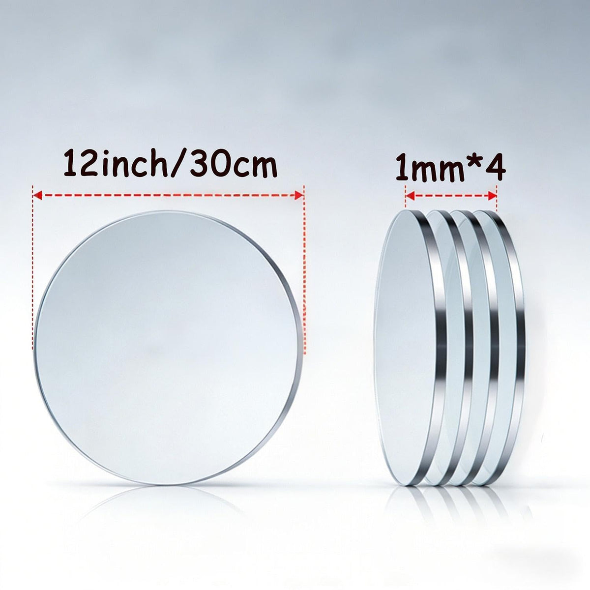 Ranyitdf Flexible Round Mirrors for Centerpieces for Tables, Round Mirrors Trays Plates for Centerpieces,Wedding Anniversary Christmas Valentine Christmas Party Decorations. (4, 12inch/30cm)