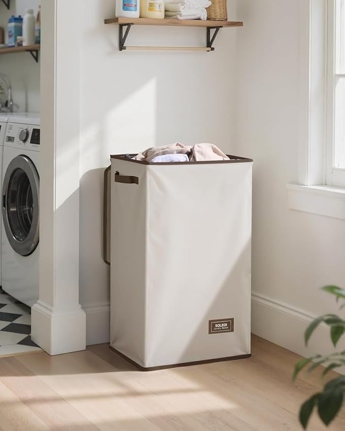 SOLEDI Laundry Hamper with Lid 90L Large & Tall Collapsible Laundry Basket