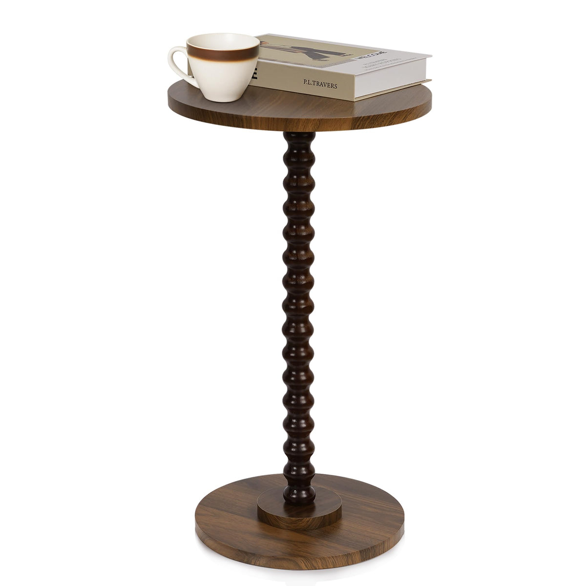 Tohiasen Round Side Table, Small End Table for Small Space, Easy Assembly