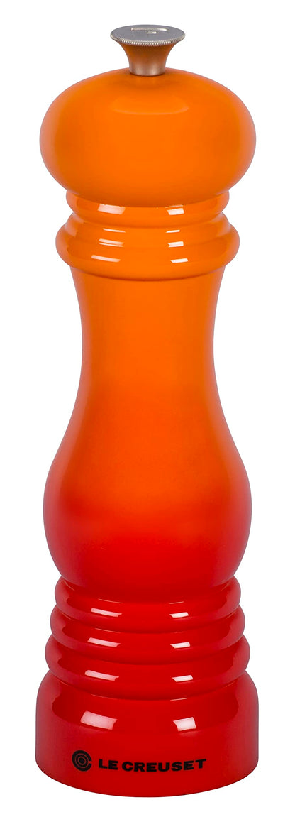 Le Creuset Classic Adjustable Pepper Mill Grinder, Chip-resistant ABS Plastic, Anti-Corrosion, 40g, 21 cm, Volcanic, 96001900090000