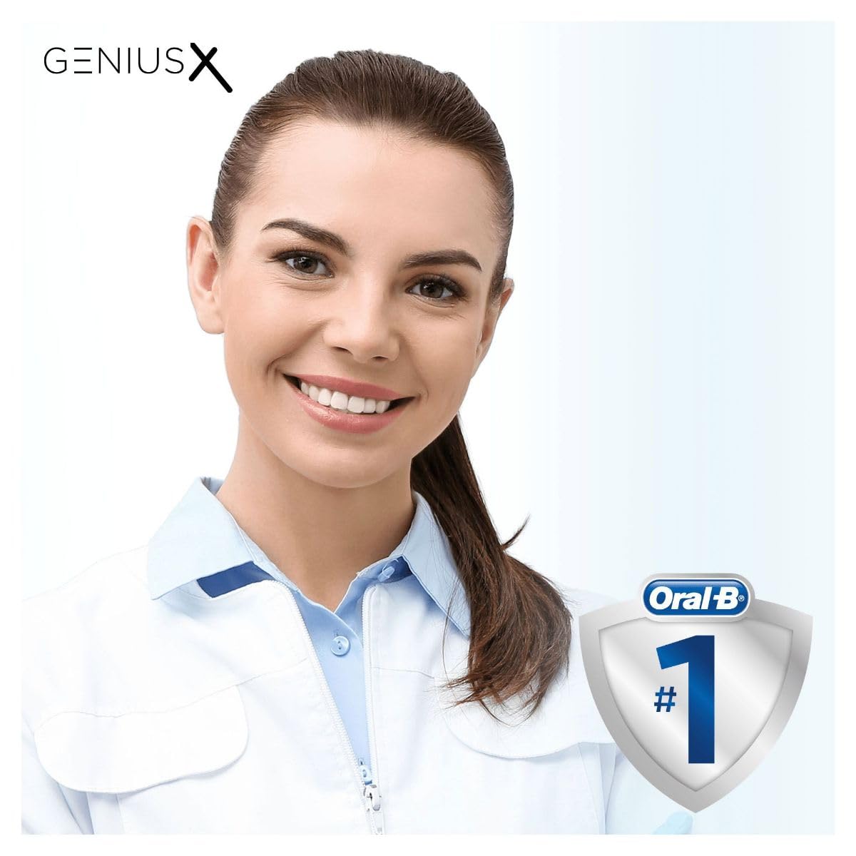Oral-B Genius X with Artificial Intelligence Rose Gold Electric Toothbrush, 1 Toothbrush Head, 6 Modes, Gum Pressure Sensor, USB Charging Travel Case, UK 2 Pin Plug, Gift for Men/Women