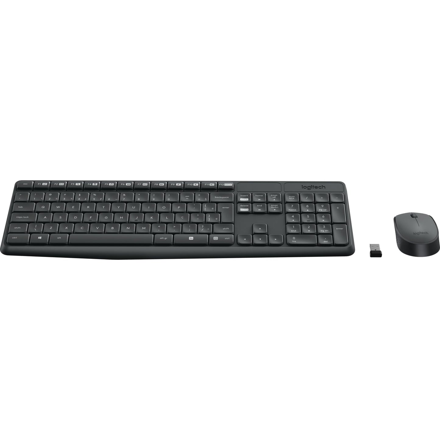 Logitech MK235 Wireless Keyboard and Mouse Combo for Windows, QWERTZ German Layout - Grey
