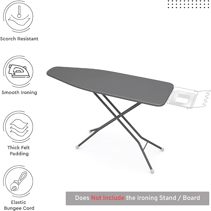 Encasa XO Ironing Board Cover and Pad 49"x18" - 4mm Felt Wide Iron Board Cover