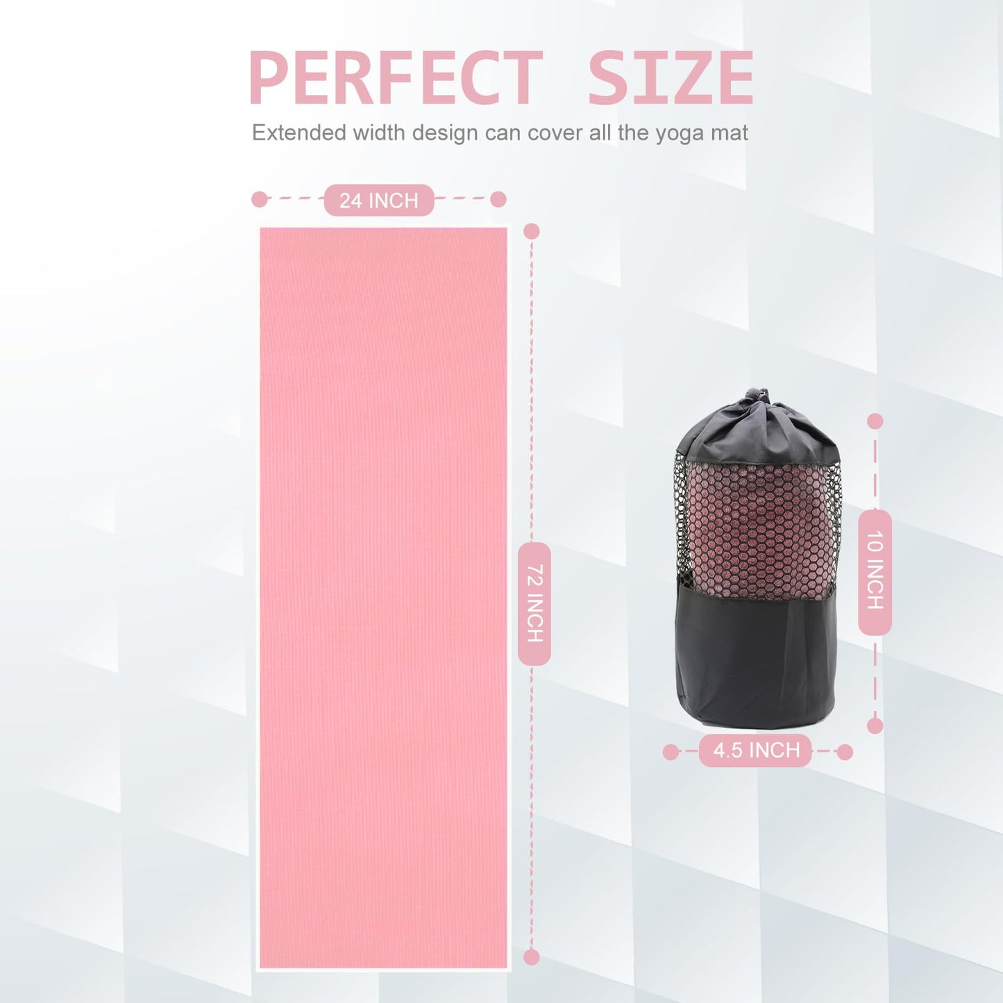 Eunzel Hot Yoga Towel - Microfiber Non Slip Yoga Mat Towel with Grip Dot Sweat Absorbent Towel for Hot Yoga, Pilates and Fitness 72" x 24", Dark Cyan/Orange