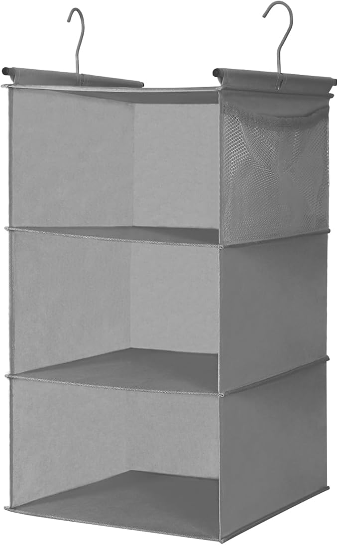 MAX Houser 3 Tier Shelf Hanging Closet Organizer, Space Saver, Closet Hanging