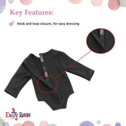 Emily Rose 18 Inch Doll Clothes New Improved 5 PC Black Cat Halloween Costume Tutu Skirt Outfit, Includes Shoes and Headband Accessories | Compatible with 18" American Girl Dolls | USA Company