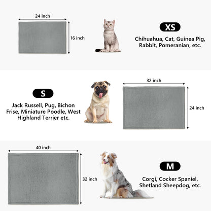 furrybaby 1 Pack 2 Puppy Blankets for Medium Dogs Super Soft Premium Sherpa Pet Calming Blankets for Cat Bed Couch Car and Indoor Washable Fleece Dog Blankets(32"x40", Grey&Grey)