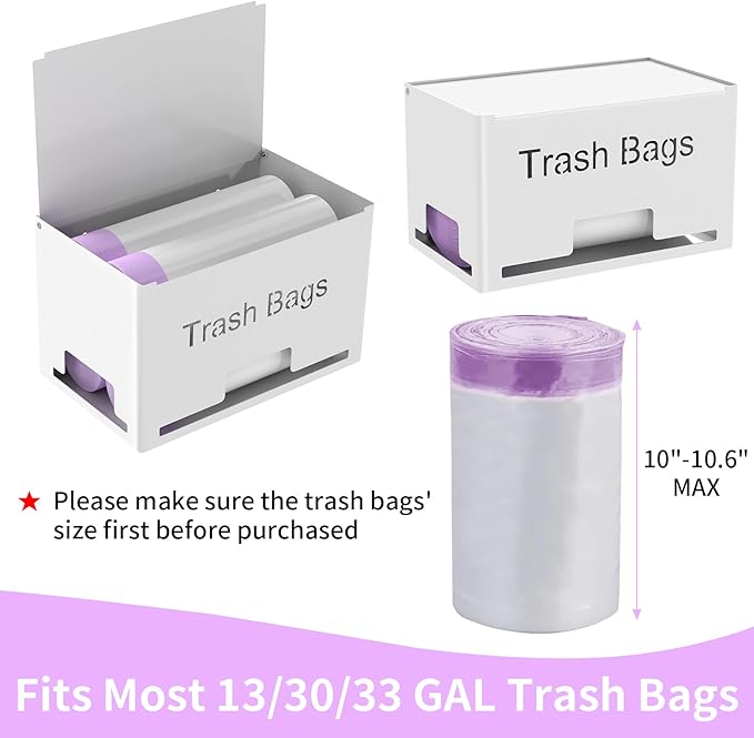 2-Pack Trash Bag Holder Dispenser, Stackable Garbage Bag Dispenser, Extra Large