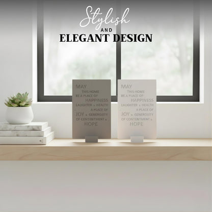SURI Jewish Home Blessing – Modern Concrete Bless This Home Sign, Jewish Home Decor & New Home Gift