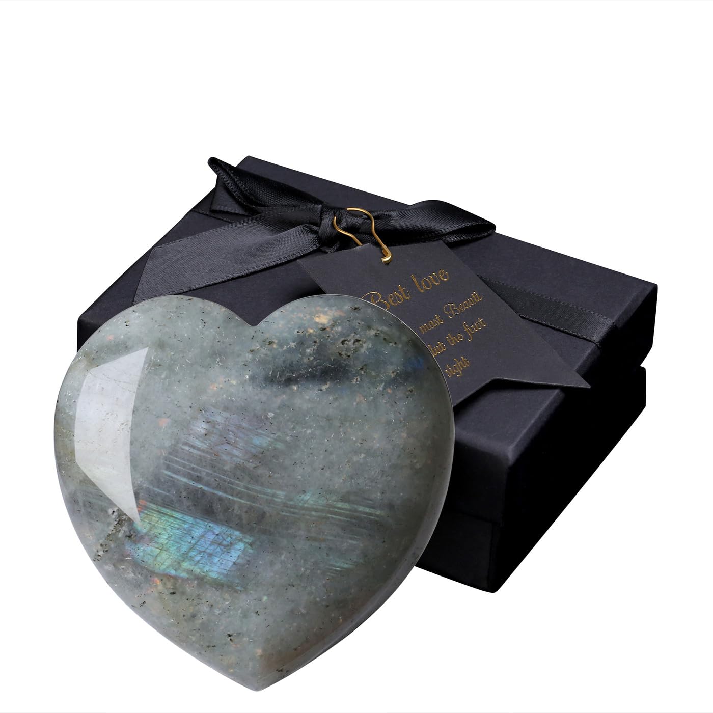 MAIBAOTA 60 mm Moonstone Crystals Large Heart Stone Healing Crystals Natural Crystal Heart Reiki Gemstone Polished Heart Shaped Rocks Meditation Mothers Day Crystal Gifts for Mom Her