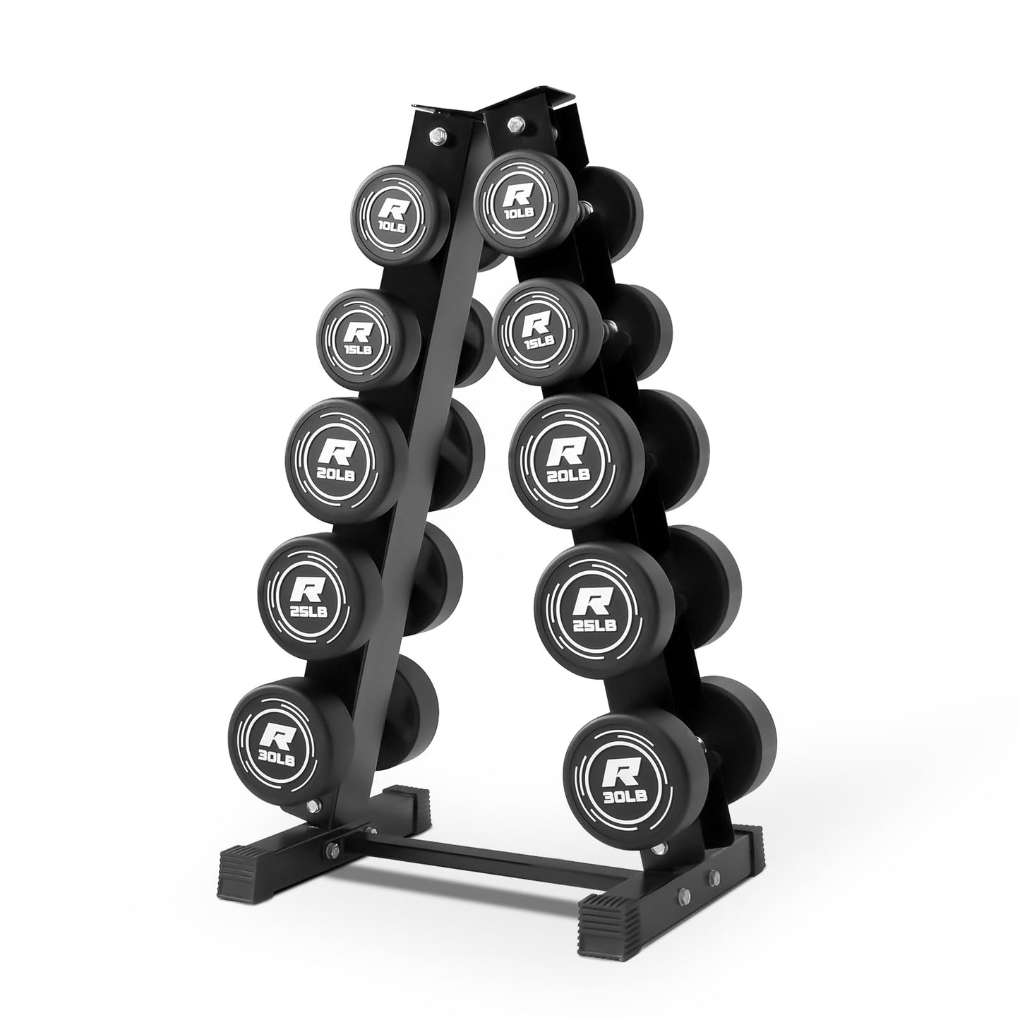 Ritfit 5-250 LBS PVC Encased Round Dumbbell sets with Knurled Handle and Optional Rack, Strength Training Equipment for Home Gym,180LB
