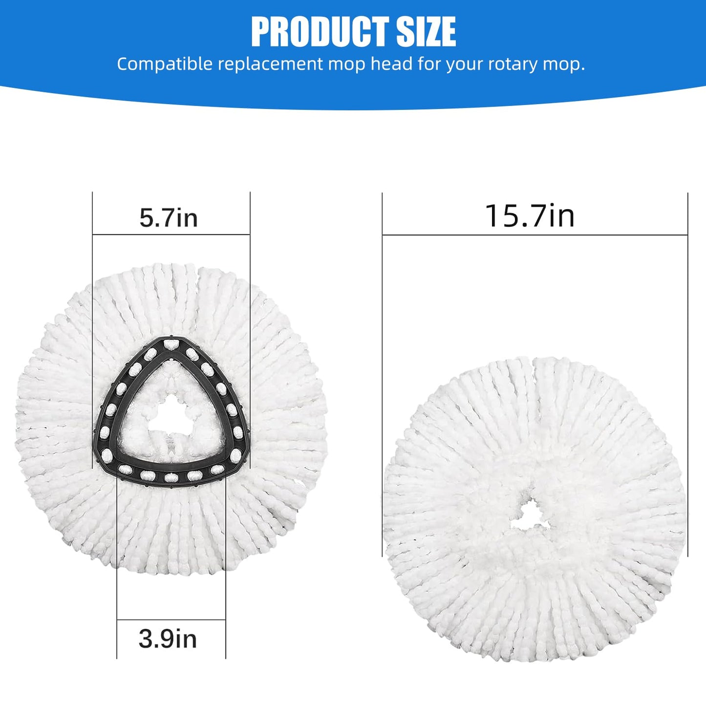 5 Pack Mop Replacement Heads ,Spin Replacement Mop Heads Mops Refill Compatible for vileda 1 Tank System , Microfiber Swivel Mops Refill,Deep Clean,Machine Washable and Easy to Replace